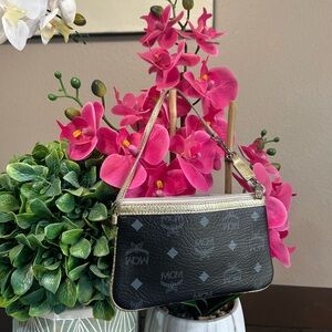 MCM Black and Silver Clutch